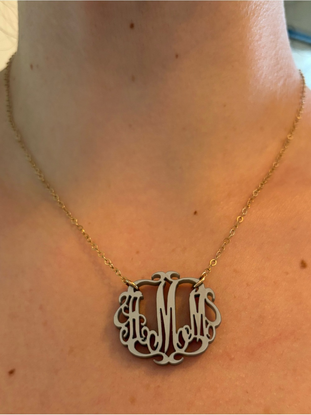 Moon & Lola monogram acrylic necklace